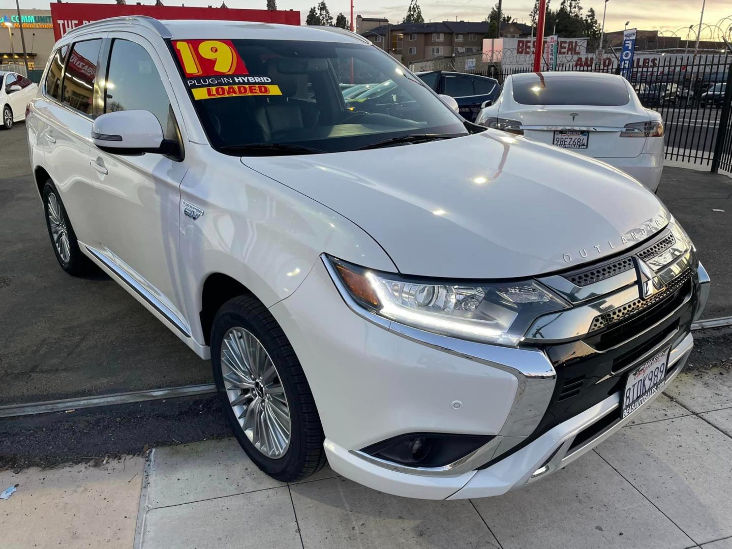 2019 WHITE /BLACK Mitsubishi Outlander PHEV (JA4J24A59KZ) , located at 744 E Miner Ave, Stockton, CA, 95202, (209) 944-5770, 37.956863, -121.282082 - PLUS TAXES AND FEES - Photo#1